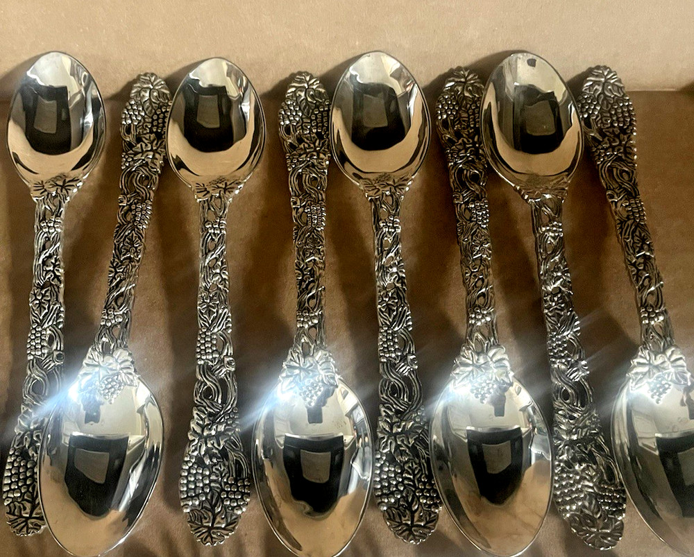 46 Pcs. Neiman Marcus Godinger Silver Plated Vineyard Pattern