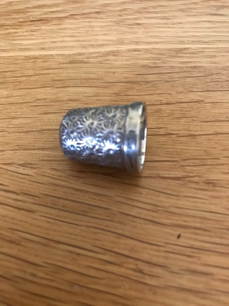 Antique Silver Thimble Floral Design Birmingham 1925 No 5