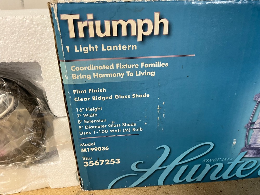 Hunter Triumph 1 Light Wall Lantern M199036 3567253