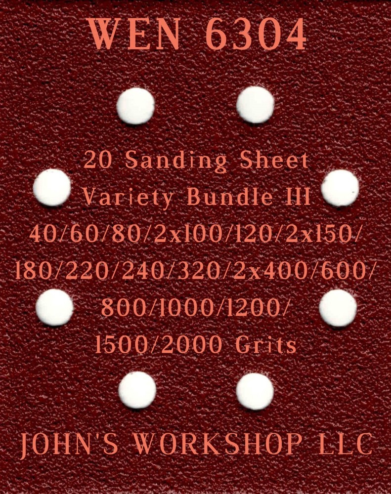 WEN 6304 - 17 Different Grits - 20 Sheet Variety Bundle III