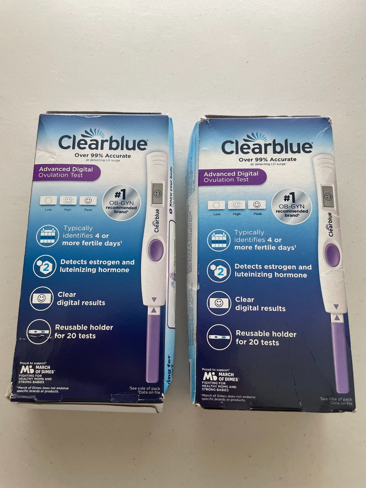 2 Boxes Clearblue Advanced Digital Ovulation Test 20 Tests Per Box 1/26/2027