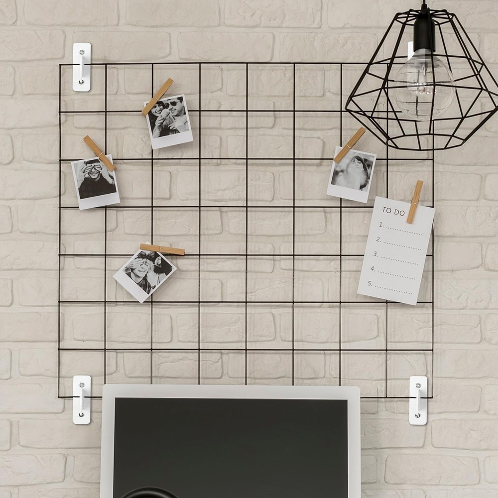 24 Pcs Gridwall Mount Brackets Metal Grid Wall Panel Brackets Display Hooks S...