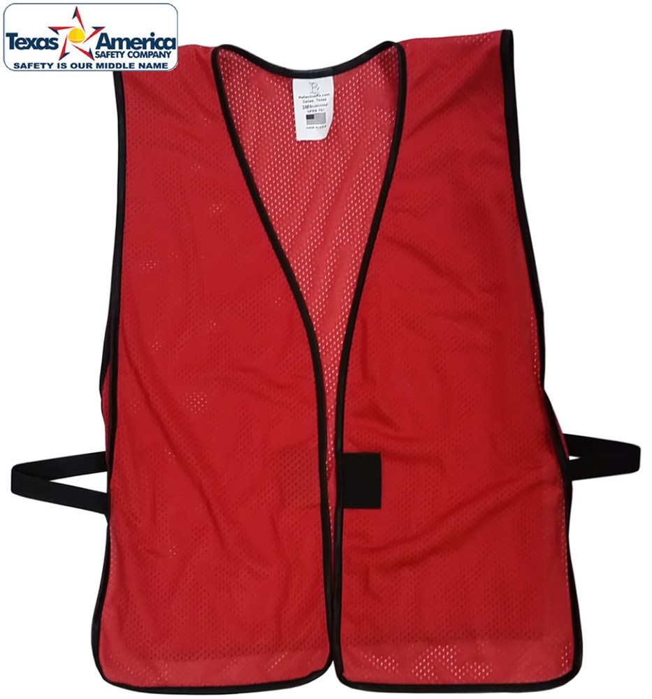 Brick Red Soft Mesh Plain Safety Vest Assorted Sizes
