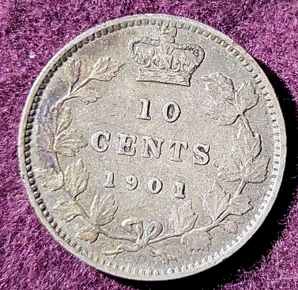 1901 Canada 10 cent silver  - Solid  VF   stk#L13