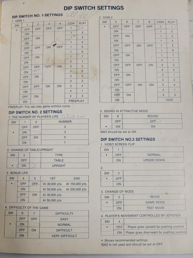 Ajax JAMMA Operator Manual and Schematic Diagrams (1987) Pre-Owned Arcade Guide