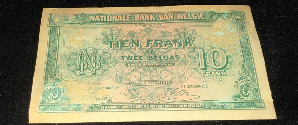 1943 Belgium 10 Francs