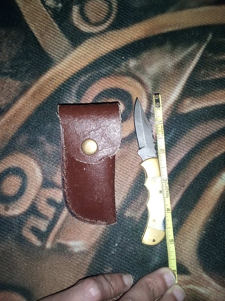 Pocket Knife Bone Handle W/Sheath