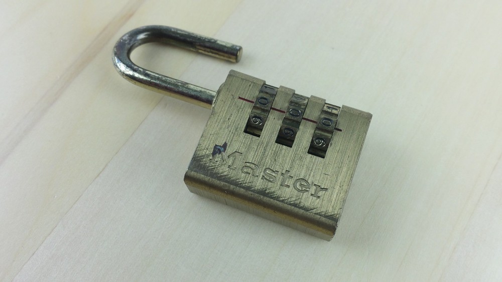 2x Master Padlock 3-Digit Combination Resettable Lock Bronze