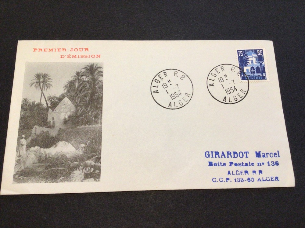 Algeria 1954 stamps postal cover Ref 63202