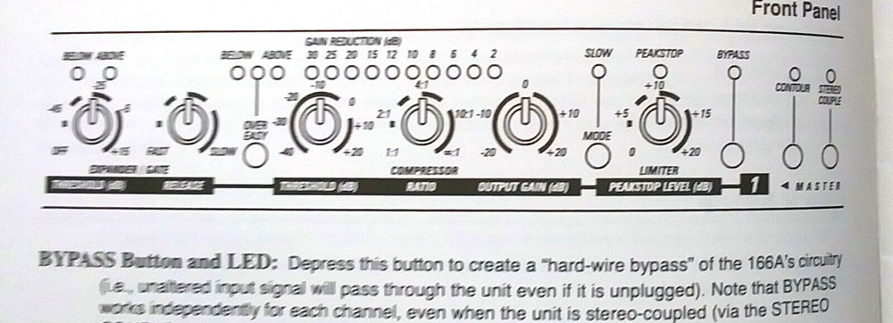 dbx Model 166A Professional Dynamics Processor Unit Original Owner's Manual Book