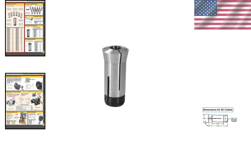 High-Grade 5C Collet 5/8" with Internal/External Threading for Versatile Use