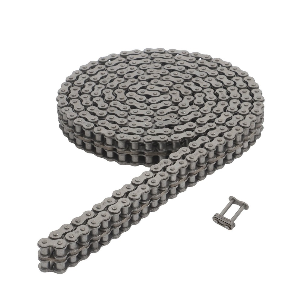 10 Feet #40-2 Double Strand Roller Chain Includes 2 Master Links