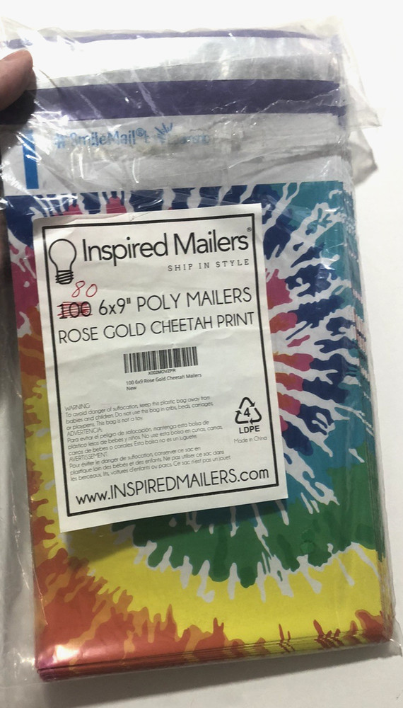Poly Mailers 6x9” Tie-Dye Print 80 Count