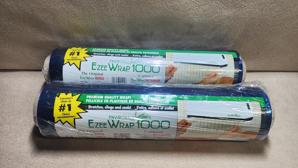 EZEE Wrap 1000 Plastic Wrap 1000 Ft Refill Roll Lot Of 2