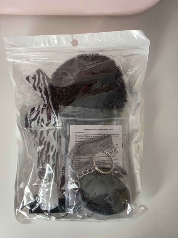 Personal Alarm Keychain Set Multicolor with Keyring, Whistle, Flash Light