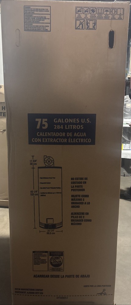 Rheem 75 Gal. Tall 8-Year 75.1k BTU LP Tank Water Heater - Pro+g75-76p