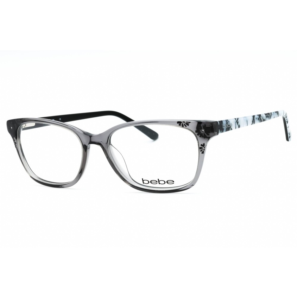 Bebe Women's Eyeglasses Grey Crystal Acetate Rectangular Shape Frame BB5163 001