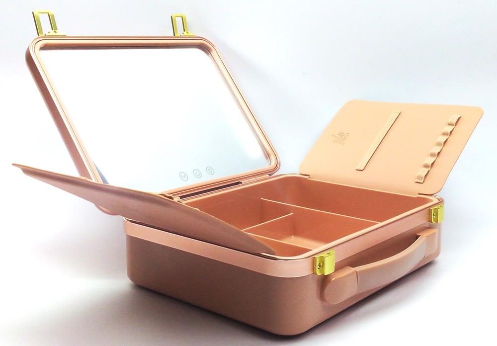 Glo Tech Beauty Case with LED Mirror Touch Sensor 3 Light Settings Max Organizer