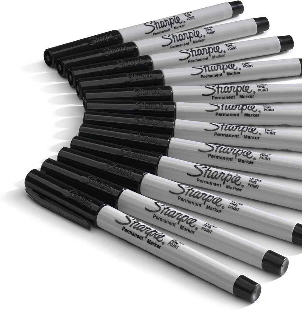 Permanent Markers, Ultra Fine Point, Black, Count Includes 12 black Sharpie