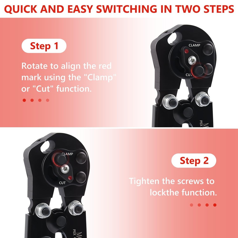 MGYOO Pex Crimping Tool Kit Cinch and Remove Dual-Function Crimp Black