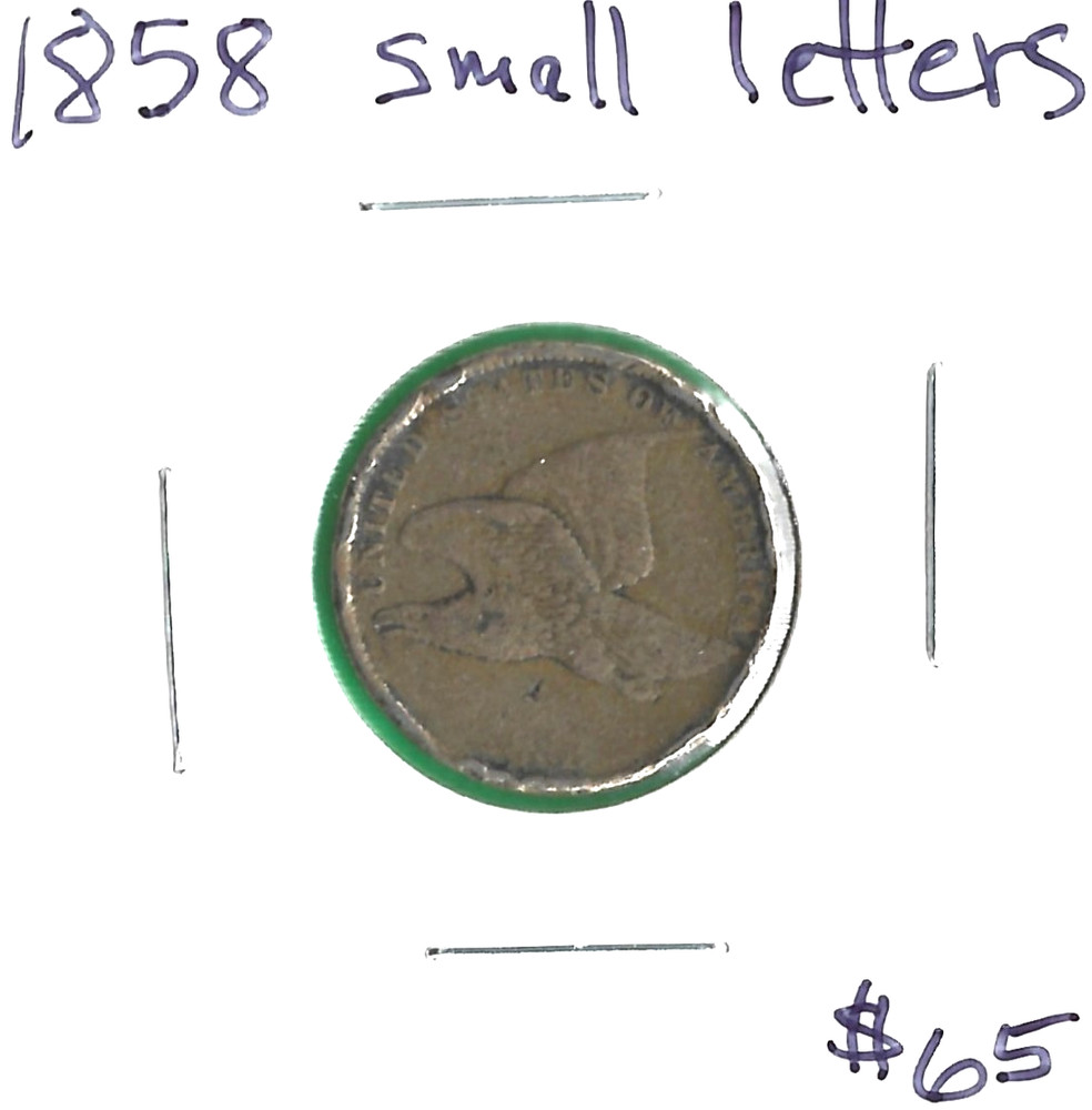 1858 Flying Eagle Small Cent, Small Letters. Ungraded.