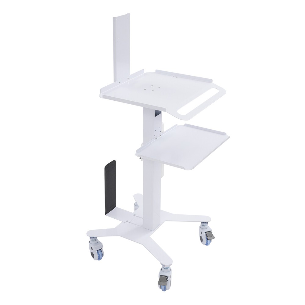 Adjustable Height Rolling Desk Computer Cart Mobile PC Laptop Workstation Table