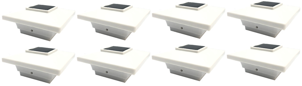 8-PCS Solar Post Deck Cap Light 4x4 White Low Profile 4 SMD LEDs PL251