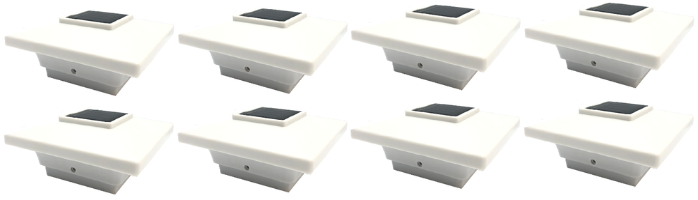 Solar Post Deck Cap Light 4x4 White Low Profile 4 SMD LEDs (8 Pack) PL251
