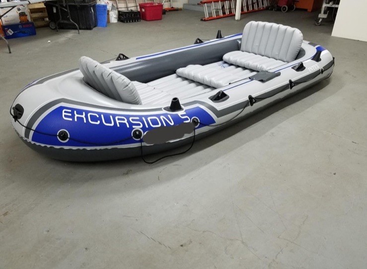 ✅New! Excursion 4 Inflatable Boat: Includes Deluxe Boat Oars & High-Output Pump