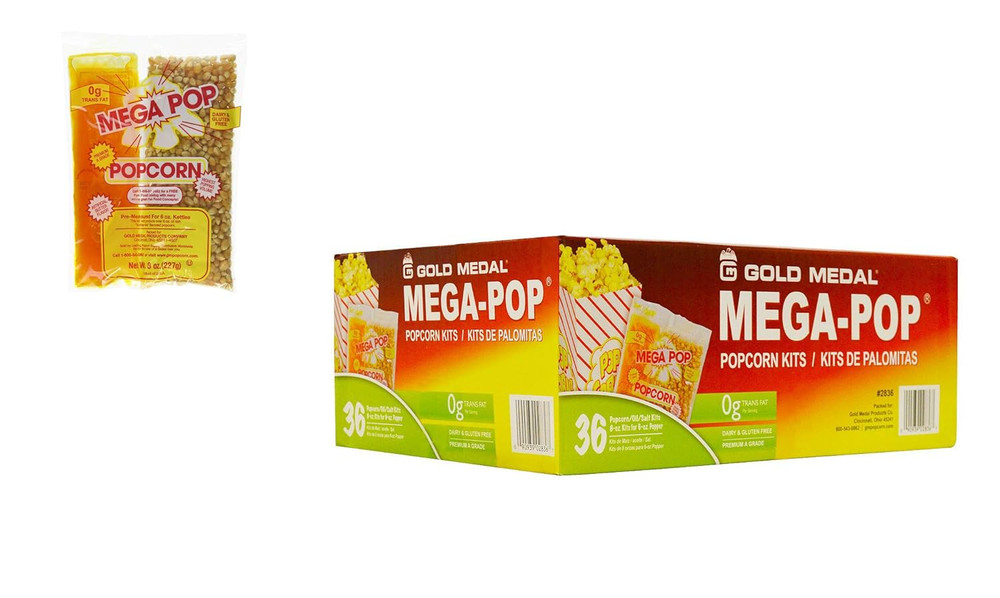 8Oz Popcorn Portion Packs- Case of 36 Packs