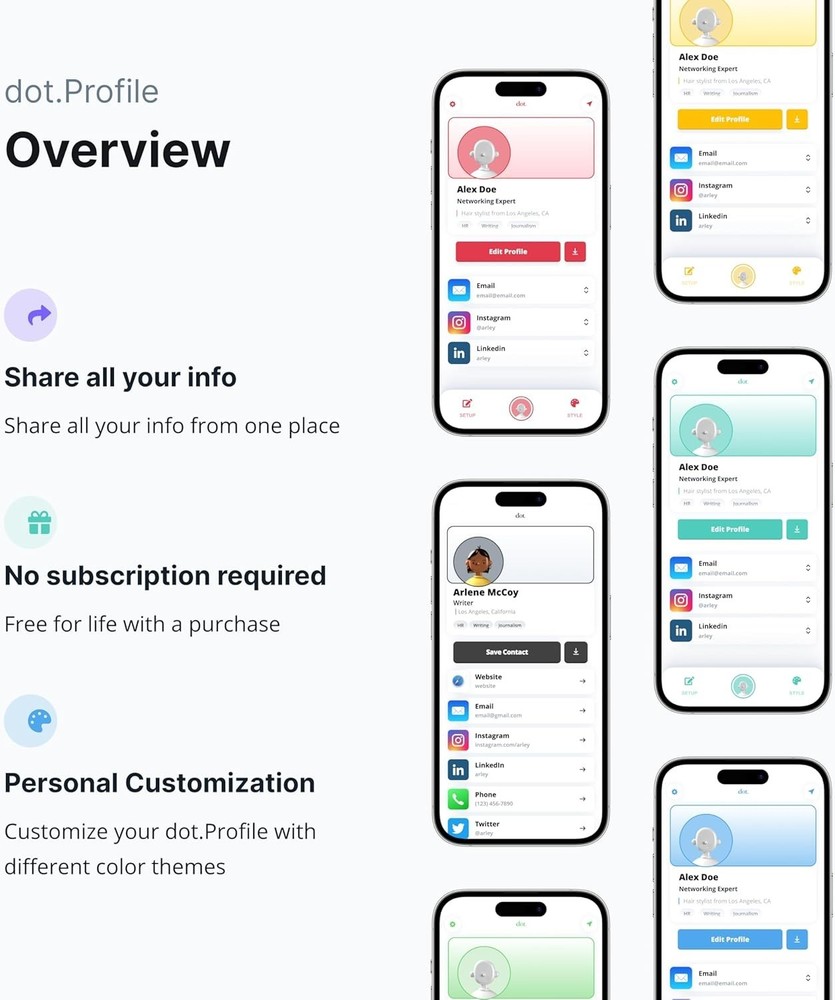 dot. Card - Digital Business Card - Tap Compatible with iPhone & Android (Blue)