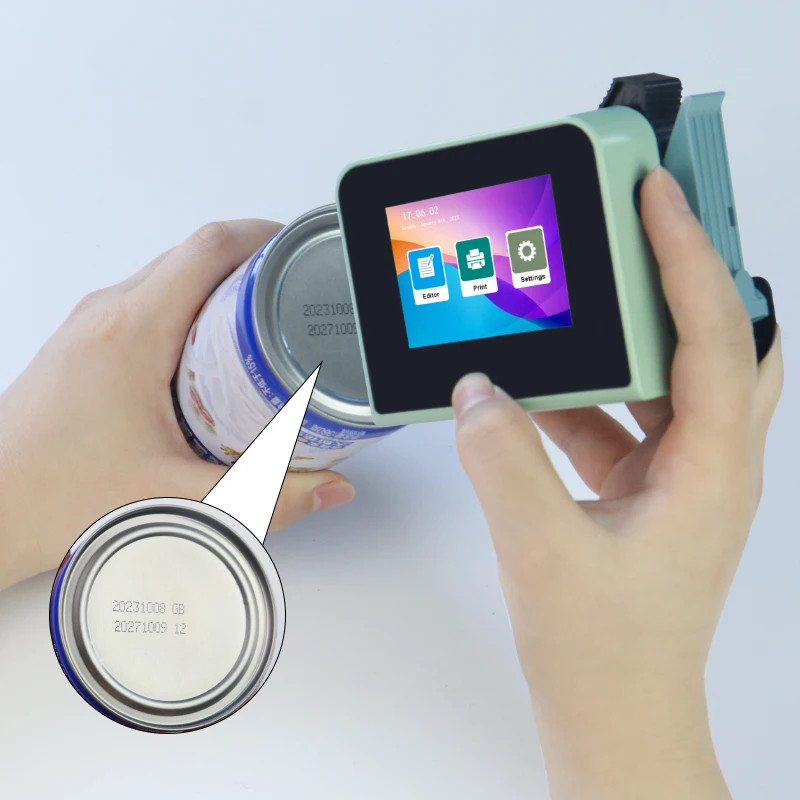 Handheld inkjet printer expiration date serial number encoder-