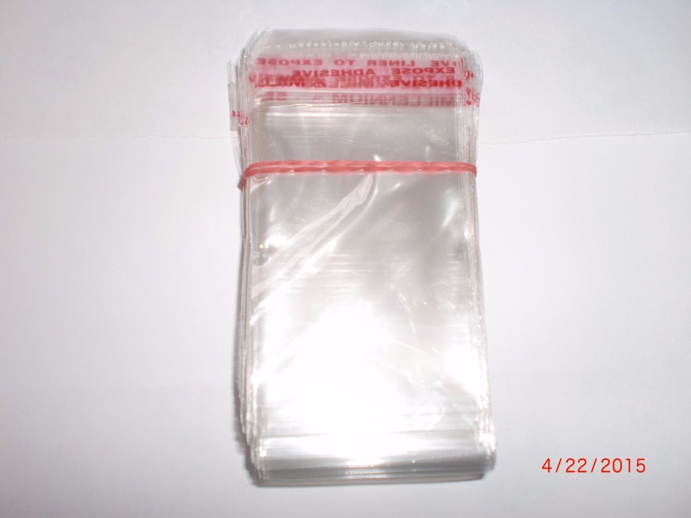 - 250 THIN PLASTIC BAGS - 2 "  X 3 "  - SELF- ADHESIVE - MULTI PURPOSE