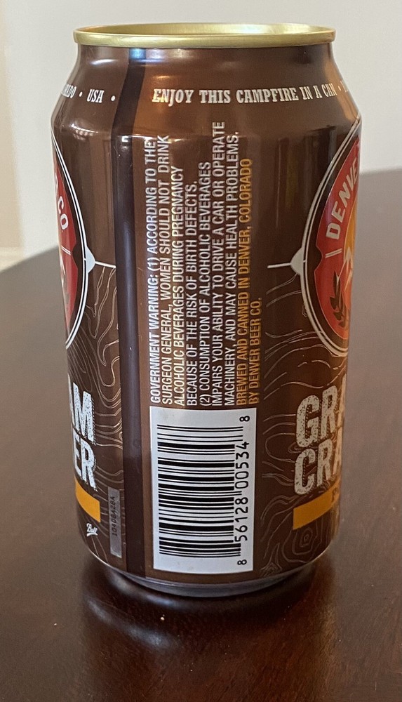 Denver Beer Co Graham Cracker Porter Empty Beer Can Bottom Opened