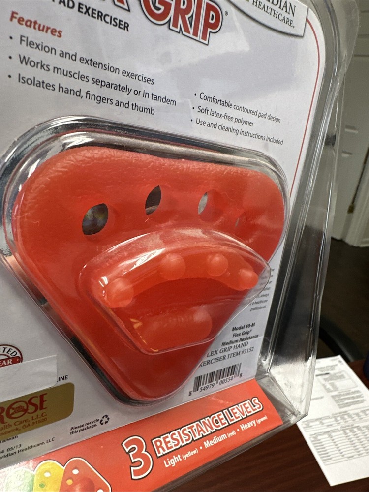 Flex-Grip Hand Pad Exerciser Model 40-M, Provides Medium (Red) Resistance NEW