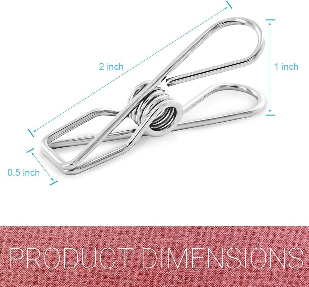40 Pack Stainless Steel Clothespins - Durable, Rust-Proof Multi-Purpose Clips