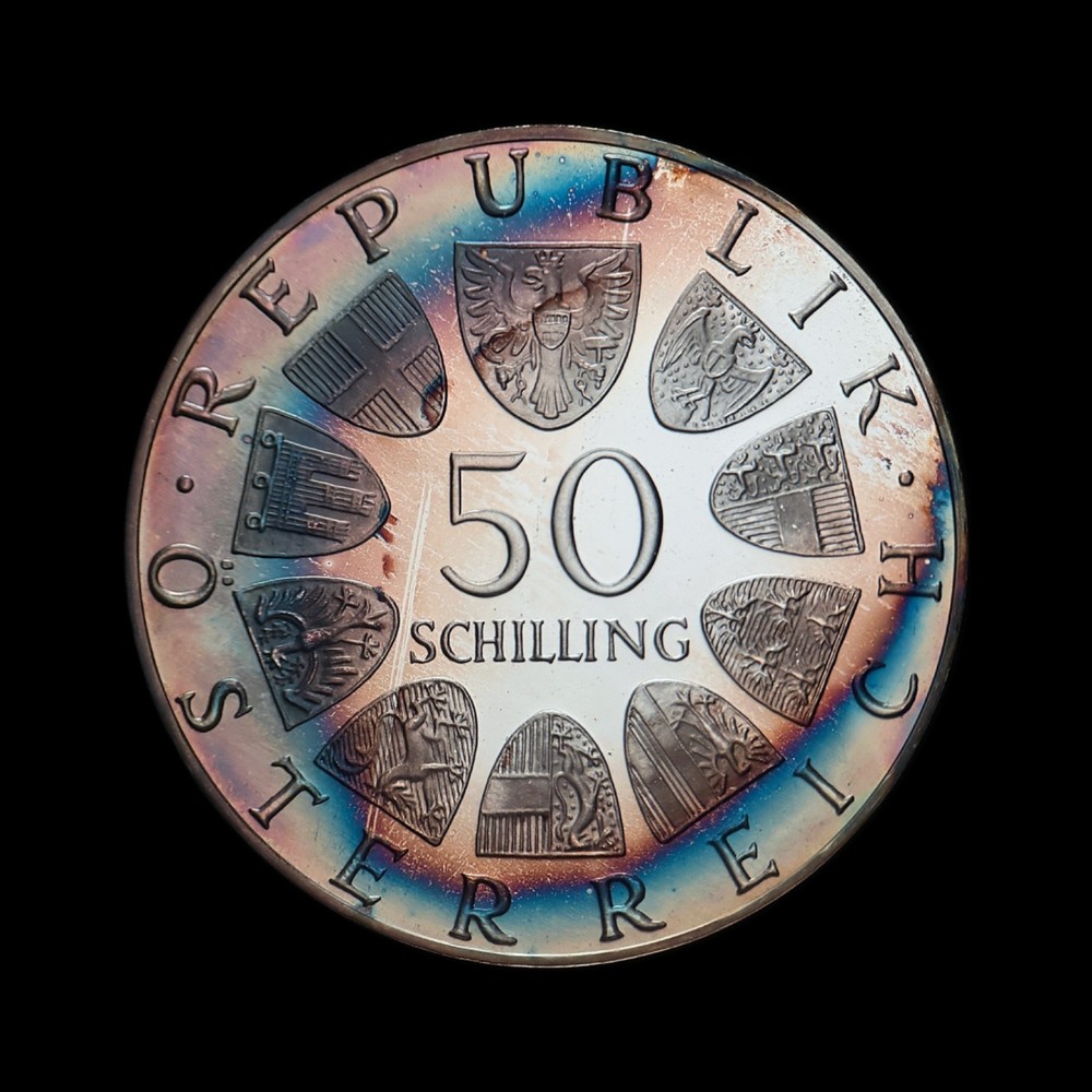 AUSTRIA. 1974, 50 Schilling, Silver - Austrian Broadcasting ORF Symbol 2 Proof🌈