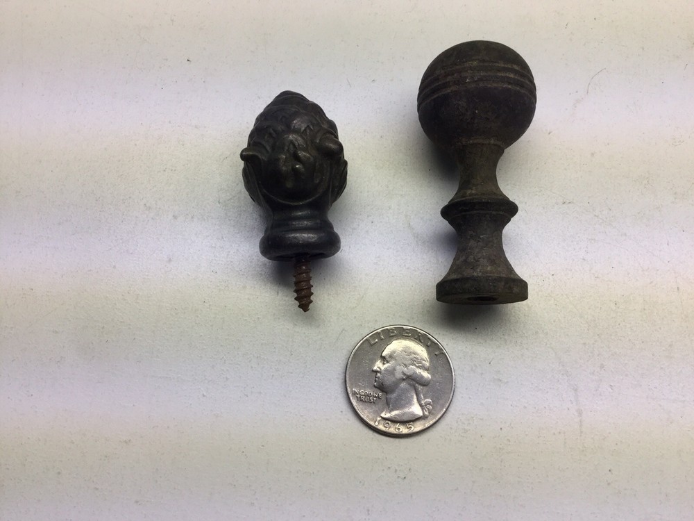 Two Vintage Metal Finials