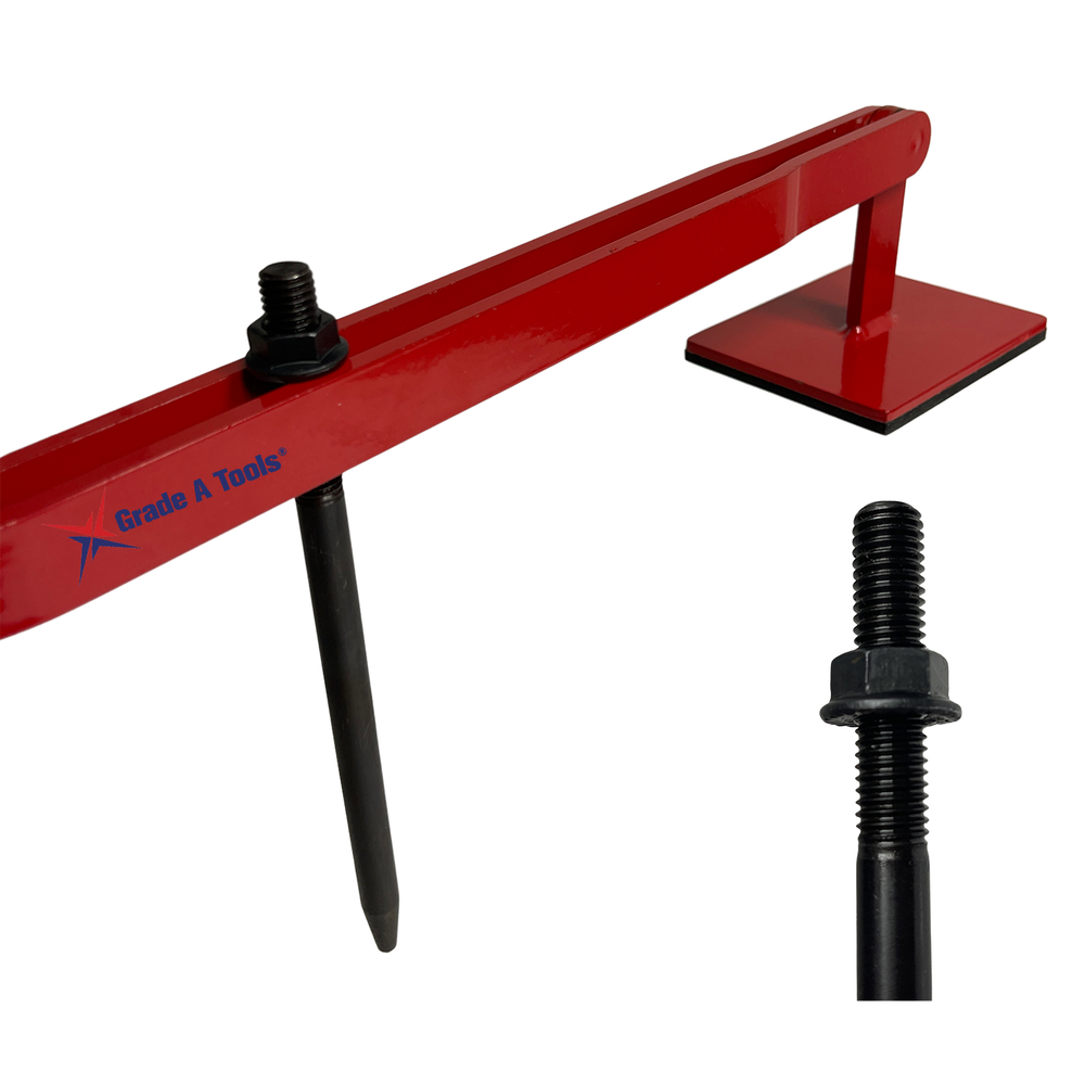 Leverage Pulling Bar w/ 6 Threaded Welding rods - Dent Fix Hammer Head & Shark