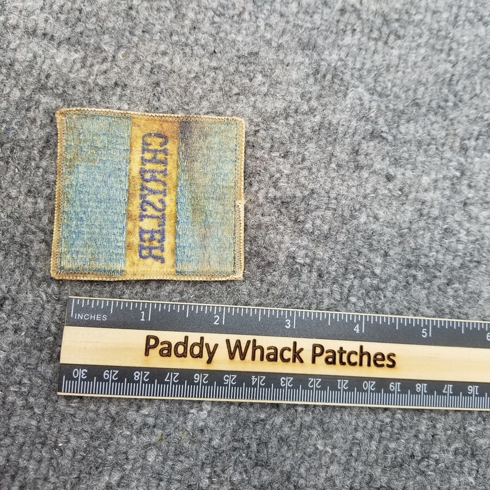 Vintage Chrysler Patch Stained Distressed Work Uniform Car Auto