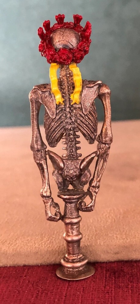 Grateful Dead Partially Painted Bertha Skeleton Pipe Tamper Solid Fine Pewter