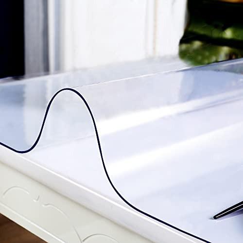 PVC Table Protector - Multisize Thick Transparent Plastic Desk 12"x24" Clear