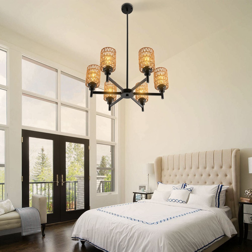 Modern Ceiling Light Chandelier 6-Head Pendant Lighting Ceiling Dimmable