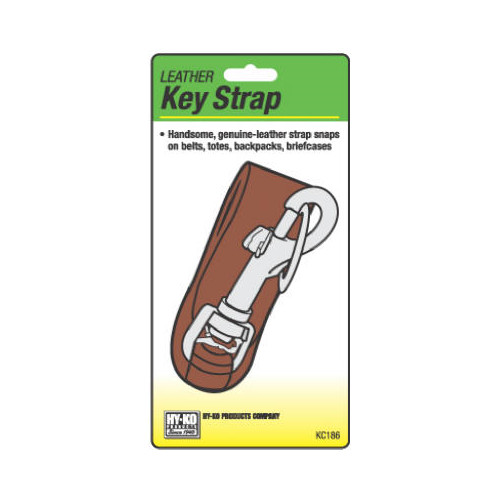 Hy-Ko KC186 Key Strap, Leather With Bolt Snap - Quantity 5