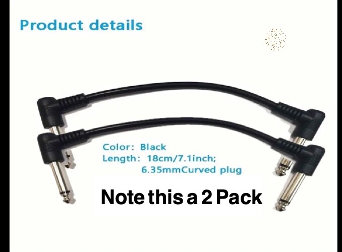 2 Pack Guitar Pedal Cable Effect Cable Low Noise Shielded Cable Leads