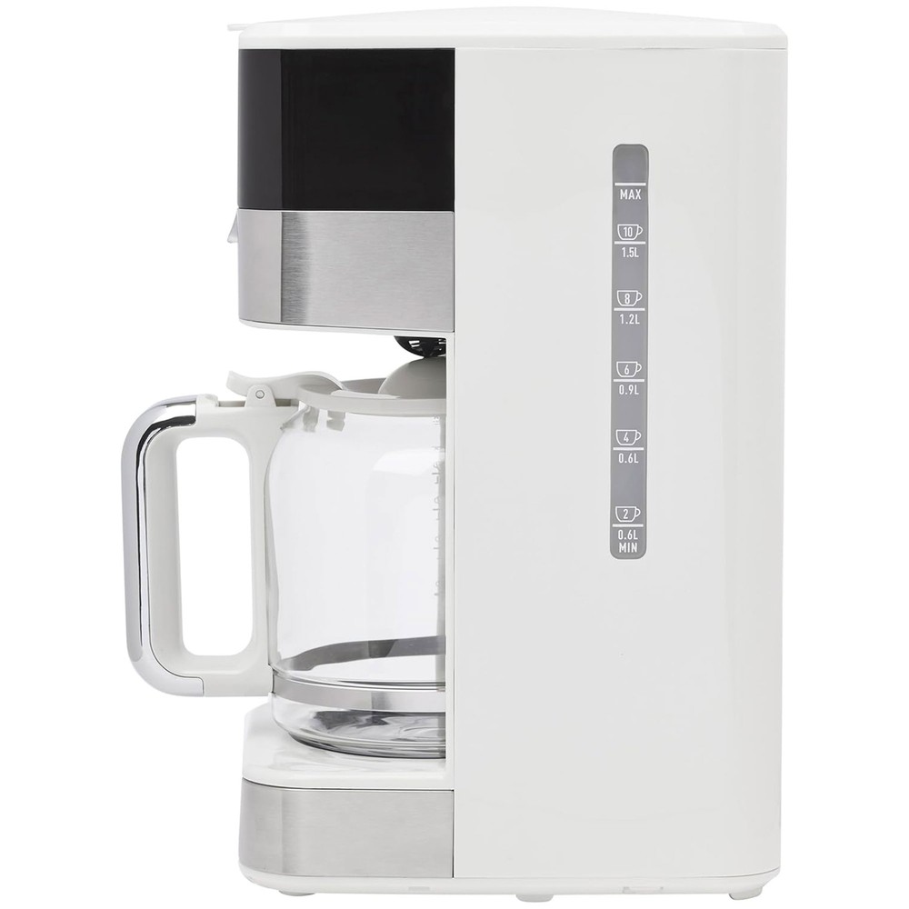 Haden Quintessential 12 Cup Programmable Digital Coffee Maker, Ivory/Chrome