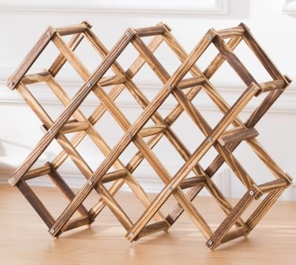 Freestanding Stackable Wine Rack Foldable for Countertop Scratch-Resistant