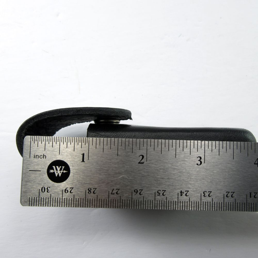 FOLDING POCKET KNIFE SHEATH | 4" Black Genuine Leather Belt Loop Case