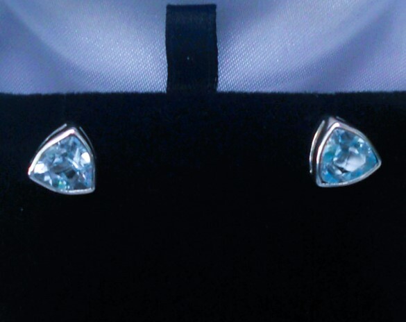 Handmade Sterling Silver Blue Topaz Stud Earrings