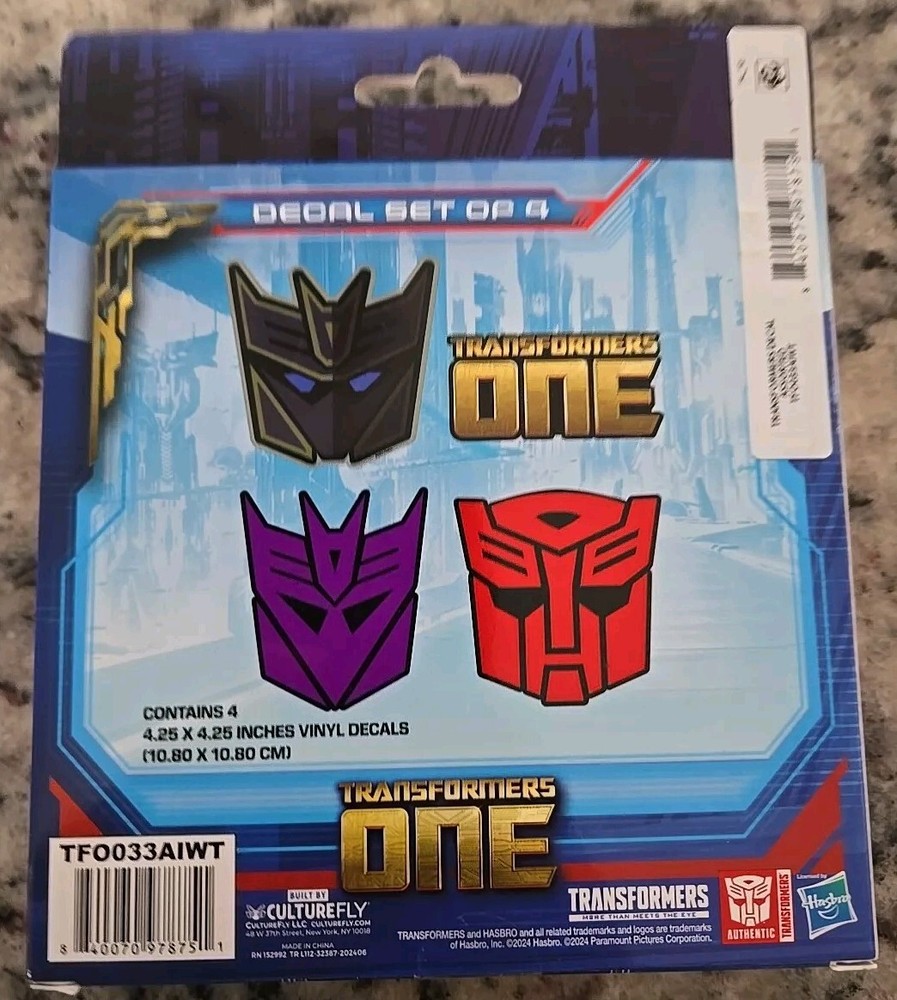 Transformers One Culturefly Decal Set With Megatronus Prime Decal